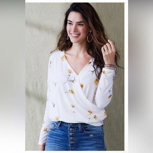 Maurices Floral Wrap Blouse L Like new